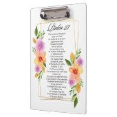 Psalm 23 Floral Geometric Frame Klembord (Links)