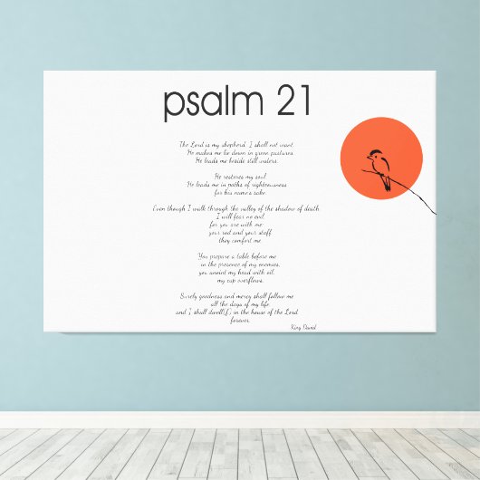 psalm 23 gebed canvas afdruk (Insitu (Houten vloer))