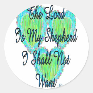 Psalm 23 harten ronde sticker