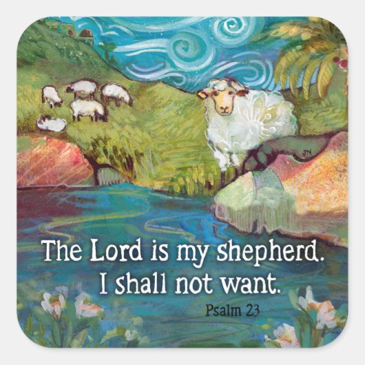Psalm 23, Heer is mijn Shepherd sticker (Voorkant)