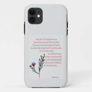 Psalm 23 ik heb niets Paarse Floral iPhone-case iPhone 11 Hoesje