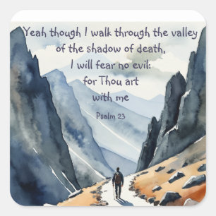 Psalm 23 Ik loop door het dal Vierkante Sticker