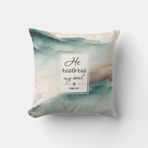 Psalm 23-inch4 Hij herstelt mijn Soul Cross Kussen