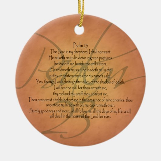 Psalm 23 KJV Christelijke Bijbelverse Keramisch Ornament (Voorkant)