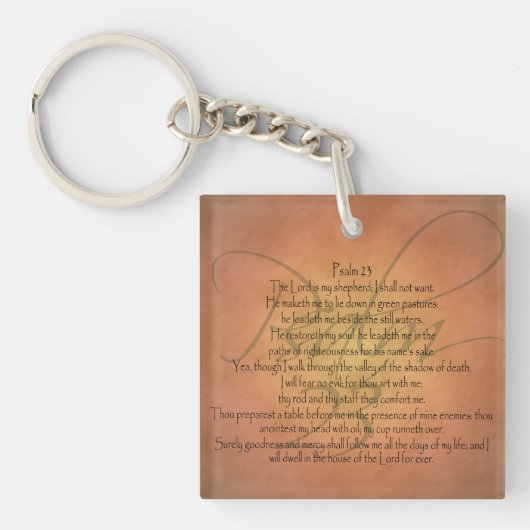 Psalm 23 KJV Christelijke Bijbelverse Sleutelhanger (voorkant)