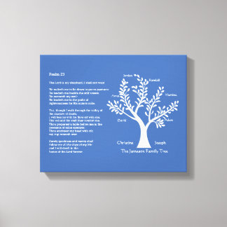 Psalm 23 KJV met stamboom, Canvas Afdruk