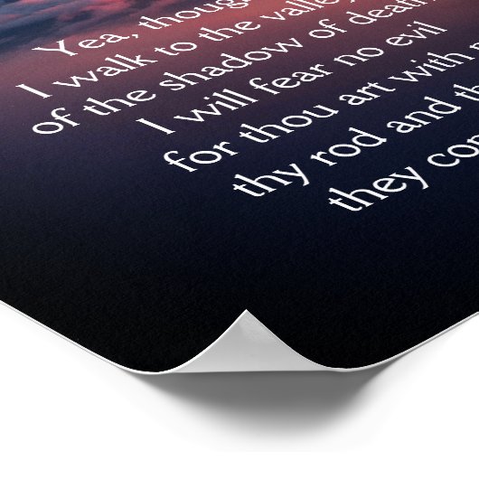 Psalm 23 met donker vallei landschap poster (Hoek)