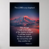 Psalm 23 met donker vallei landschap poster (Voorkant)