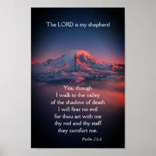 Psalm 23 met donker vallei landschap poster