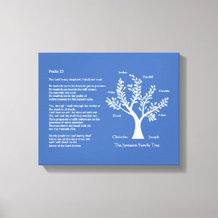 psalm 23 met familieboom, canvas afdruk