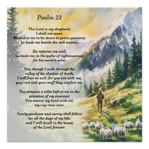 Psalm 23 Met herdersbeelden Perfect Poster