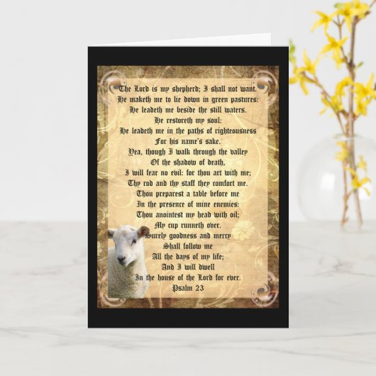 Psalm 23 met het Lam Kaart (Gele Bloem)