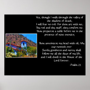 Psalm 23 met woestijnkerkelijke afdruk poster