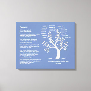Psalm 23 MSG Kunst voor het rivierschilderwerk Canvas Afdruk
