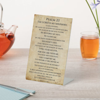 Psalm 23  { NHEB version.} Reclamebord Met Voetstuk