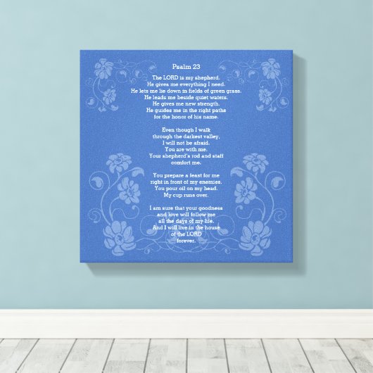 Psalm 23 NIRV Canvas Afdruk (Insitu (Houten vloer))