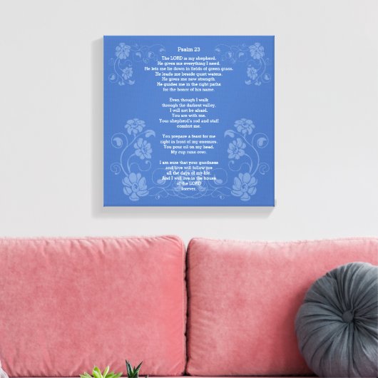 Psalm 23 NIRV Canvas Afdruk (Insitu (Woonkamer))
