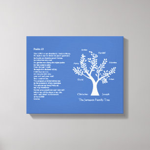 Psalm 23 NIV met stamboom, Canvas Afdruk