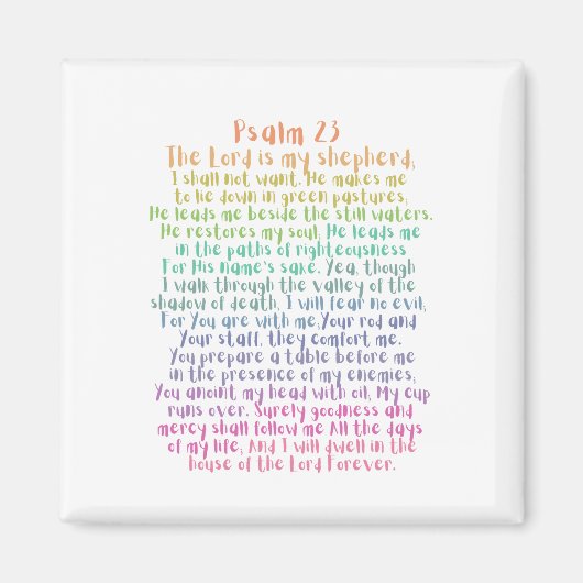 Psalm 23 NKJV De Heer is Mijn Herder Magneet (Voorkant)