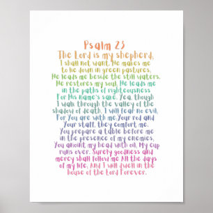 Psalm 23 NKJV De Heer is Mijn Herder Poster