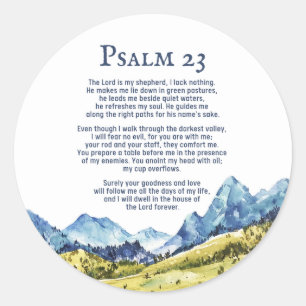 Psalm 23 NKJV De Heer is mijn herder Ronde Sticker