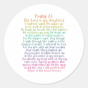 Psalm 23 NKJV De Heer is Mijn Herder Ronde Sticker