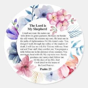 Psalm 23 NKJV De Heer is Mijn Herder Ronde Sticker