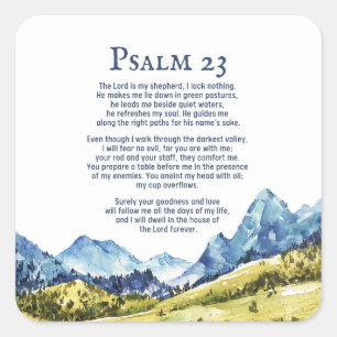 Psalm 23 NKJV De Heer is mijn herder Vierkante Sticker