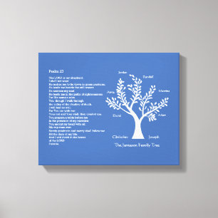 psalm 23 NKJV met familieboom, Canvas Afdruk