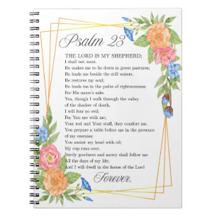 Psalm 23 NKJV Waterverf Botanische Bijbel Schrift Notitieboek