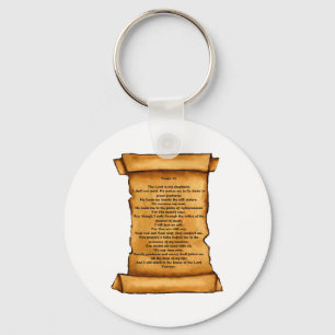 Psalm 23 op de oude rol: Pastel Art: Schrift Sleutelhanger