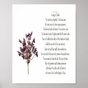 Psalm 23, Paars Geel Botanische Poster (Mat)