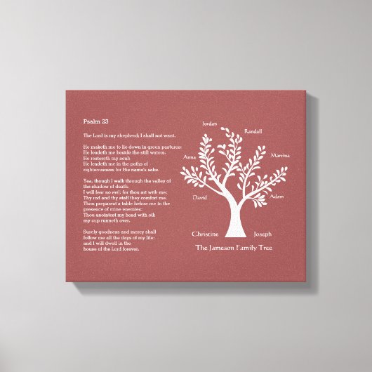 Psalm 23 plus stamboom canvas afdruk (Voorkant)