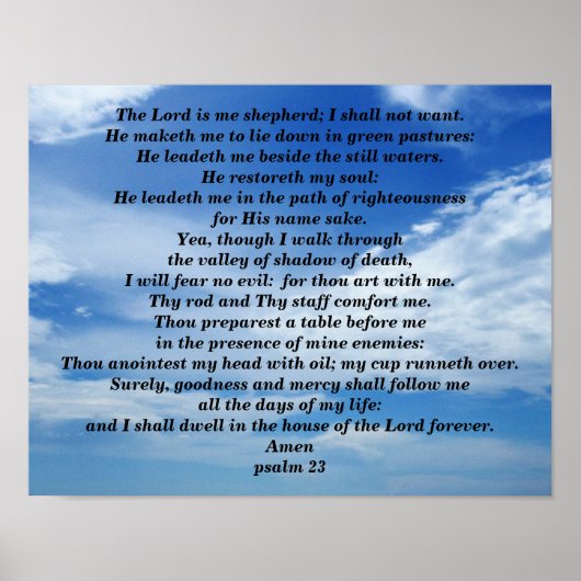 PSALM 23 POSTER (Voorkant)
