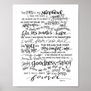 Psalm 23 poster De Heer is Mijn Shepherd