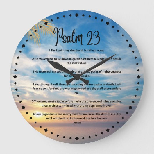 Psalm 23 Prayer large clock Grote Klok (Voorkant)