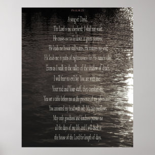 Psalm 23 Print, David, Waarde Poster Papier (Mat)