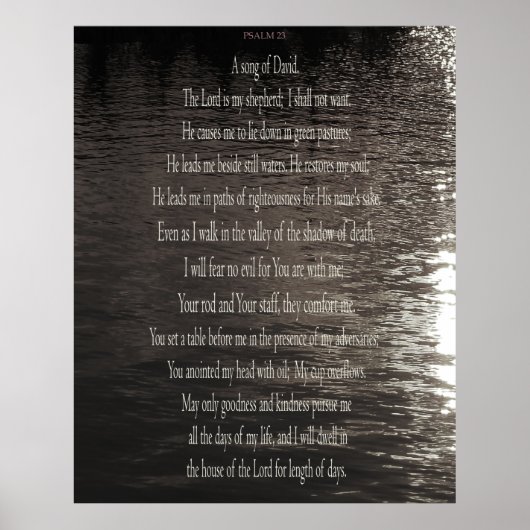 Psalm 23 Print, David, Waarde Poster Papier (Mat) (Voorkant)