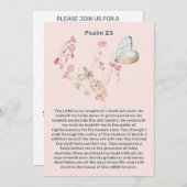 Psalm 23 Roze bloem vlinder Viering van het Leven Kaart (Voorkant / Achterkant)
