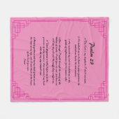 Psalm 23 roze grens fleece deken (Voorkant (Horizontaal))