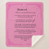 Psalm 23 roze grens Sherpa Blanket Sherpa Deken (Voorkant)