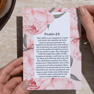 Psalm 23 Roze Pioenroos Levensviering Funeral Kaart