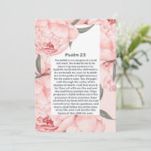 Psalm 23 Roze Pioenroos Viering van het Leven Fune Kaart (Staand voorkant)