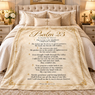 Psalm 23 Schrift | Elegant Goud Perkament Sherpa Deken