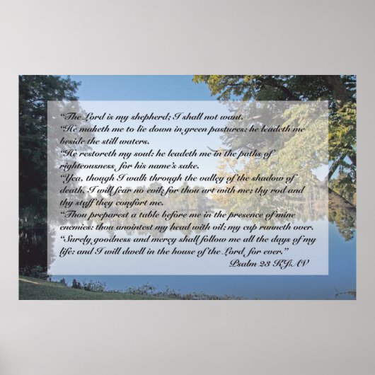 Psalm 23 Scriptafdrukken Poster (Voorkant)