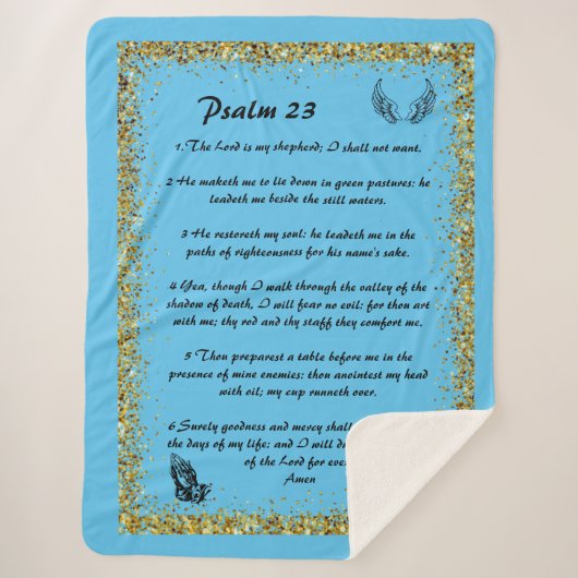Psalm 23 Sherpa Blanket Deken (Voorkant)
