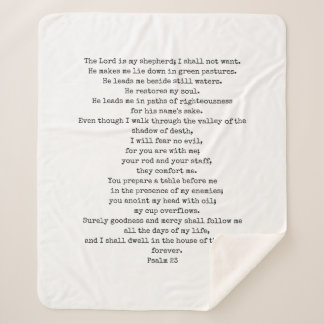 Psalm 23 Sherpa Fleece Blanket Sherpa Deken