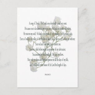 Psalm 23, Song van David, Floral Briefkaart
