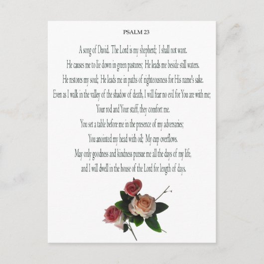Psalm 23, Song van David, Floral Briefkaart (Voorkant)