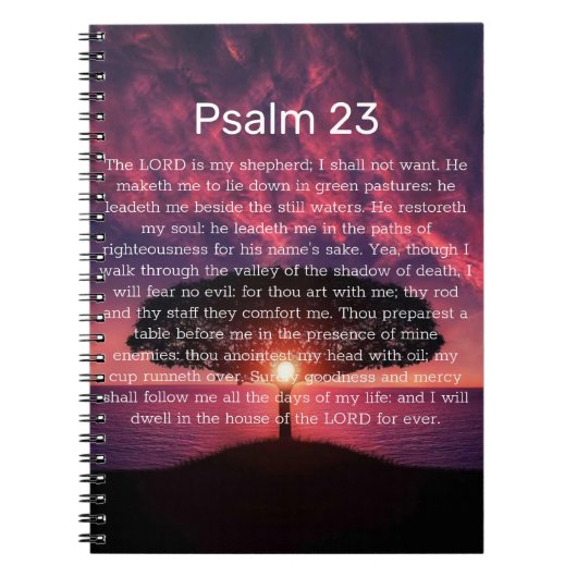 Psalm 23 Sterkte | Sunset Notitieboek (Voorkant)